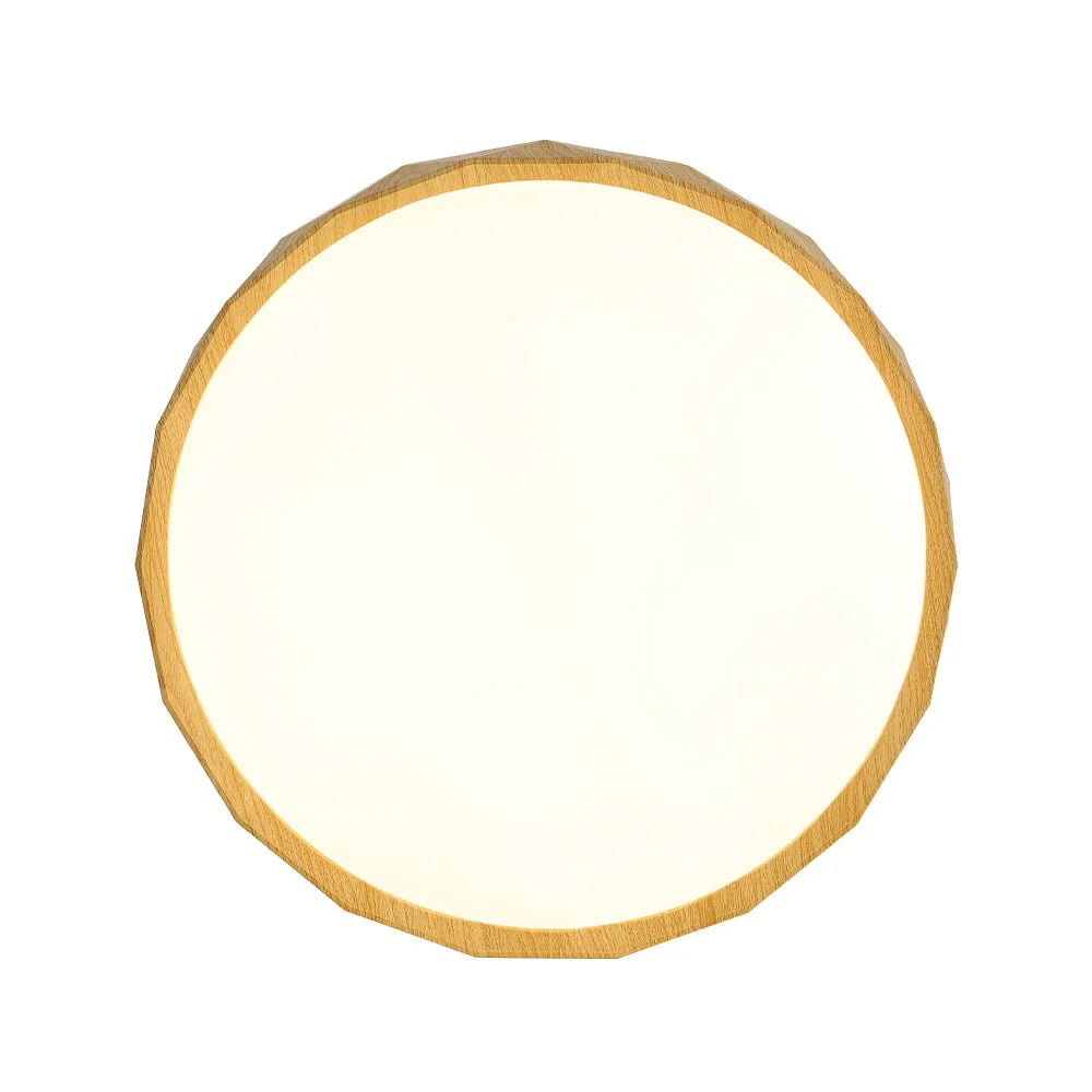 Geometric Wood Style Dimmable LED Flush Mount Light - Image 22