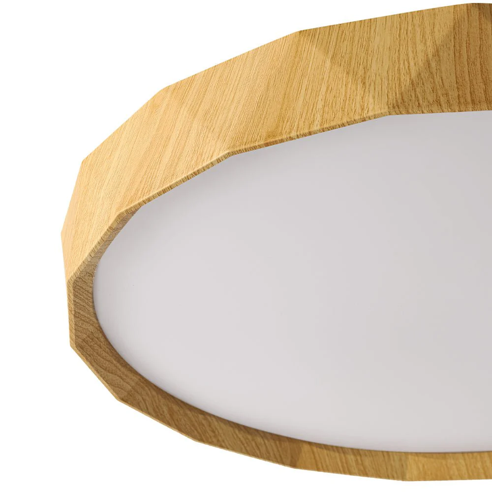 Geometric Wood Style Dimmable LED Flush Mount Light - Image 27