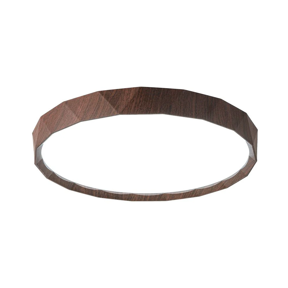 Geometric Wood Style Dimmable LED Flush Mount Light - Image 7