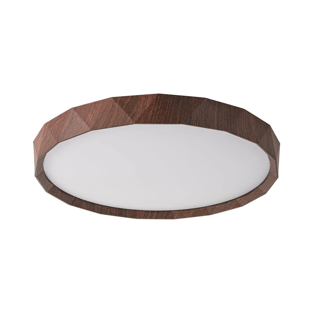 Geometric Wood Style Dimmable LED Flush Mount Light - Image 8