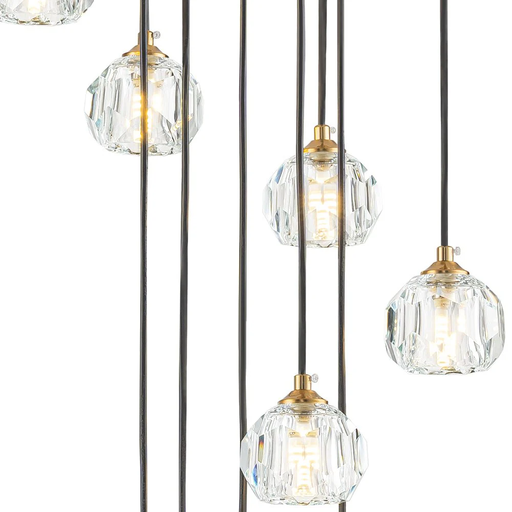 Glam 12-Light Cluster Cutting Crystal Pendant Chandelier - Image 11