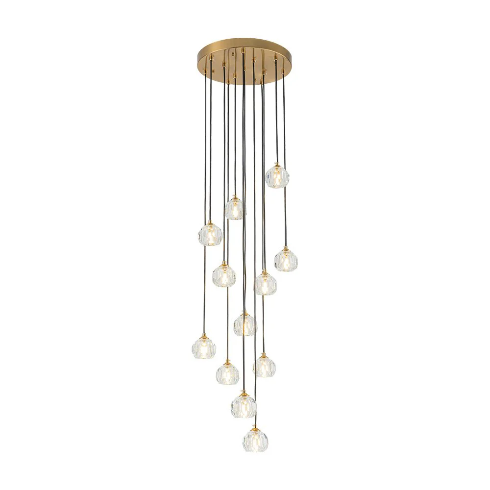 Glam 12-Light Cluster Cutting Crystal Pendant Chandelier - Image 3