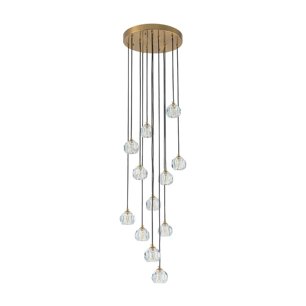 Glam 12-Light Cluster Cutting Crystal Pendant Chandelier - Image 5