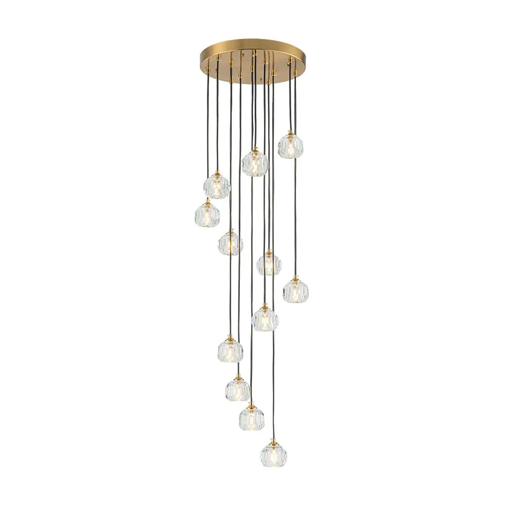 Glam 12-Light Cluster Cutting Crystal Pendant Chandelier - Image 6