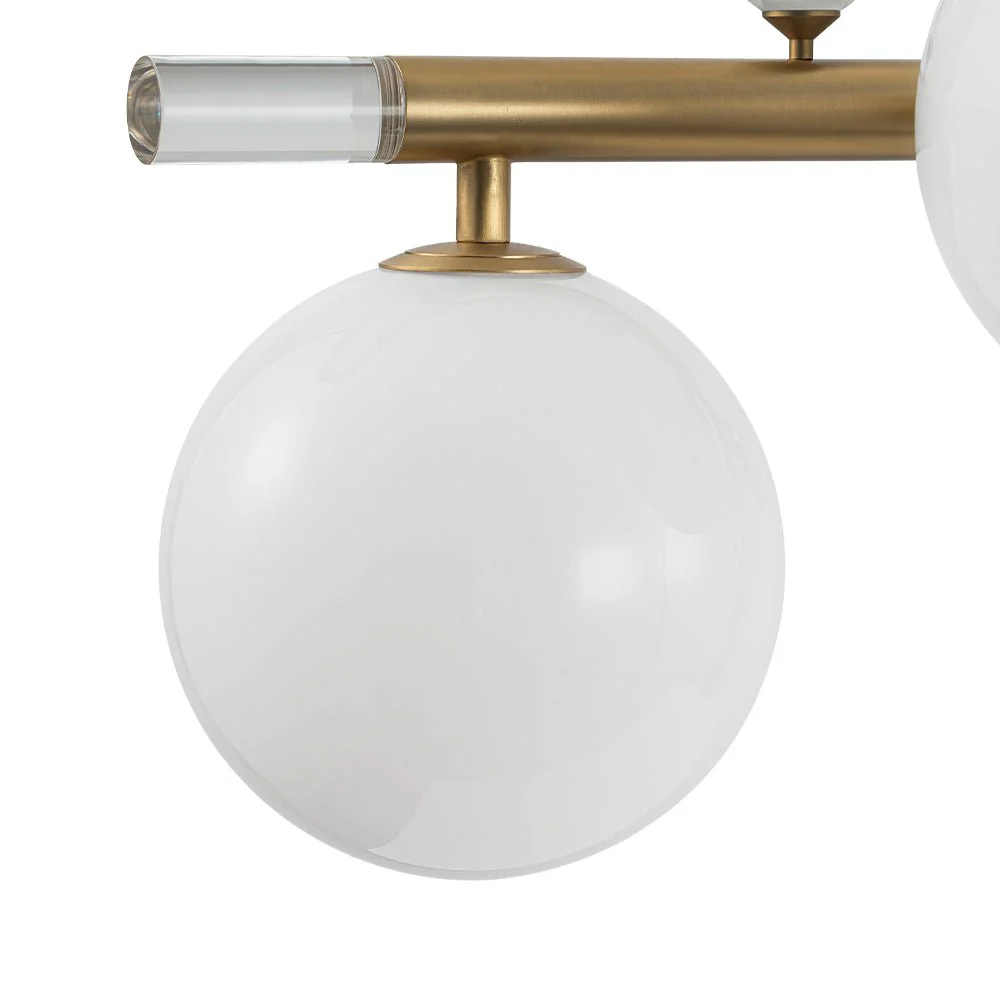 Glam 12-Light Shine Opal Glass Globe Linear Island Chandelier - Image 12