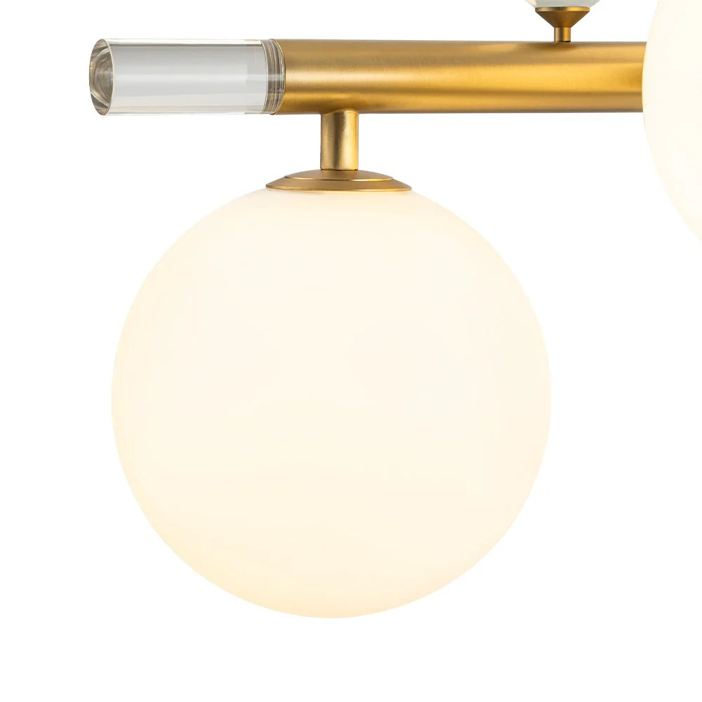 Glam 12-Light Shine Opal Glass Globe Linear Island Chandelier - Image 13