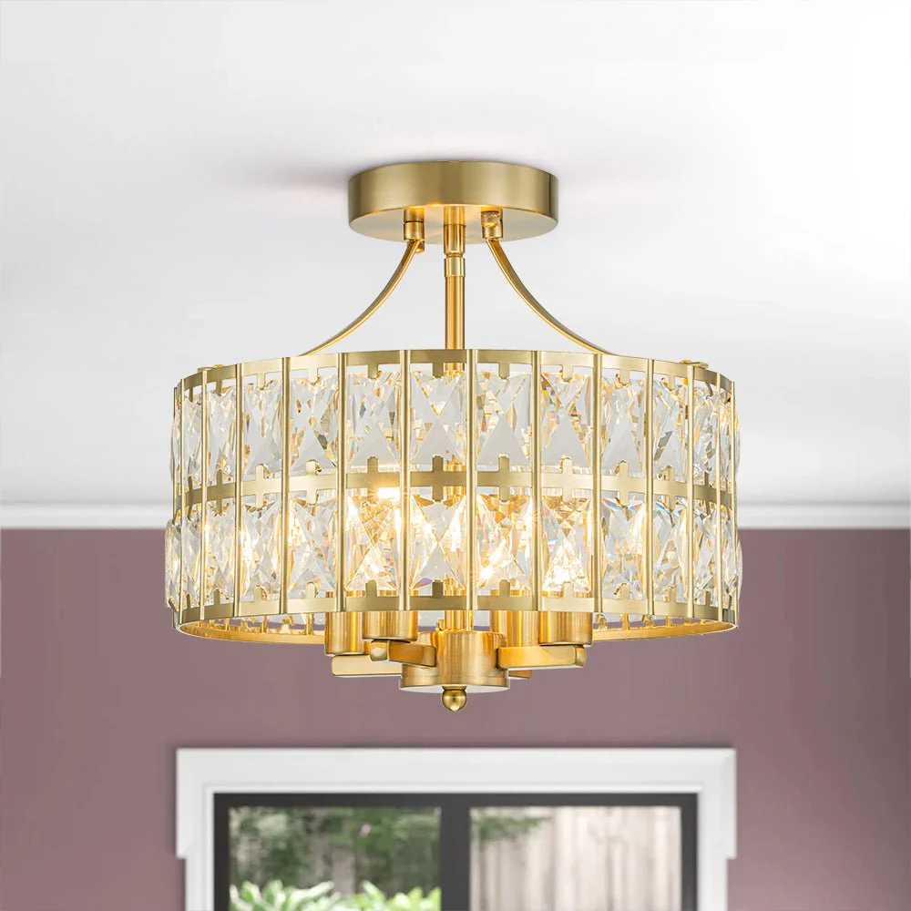 Glam 4-Light Drum Crystal Ceiling Light - Image 17