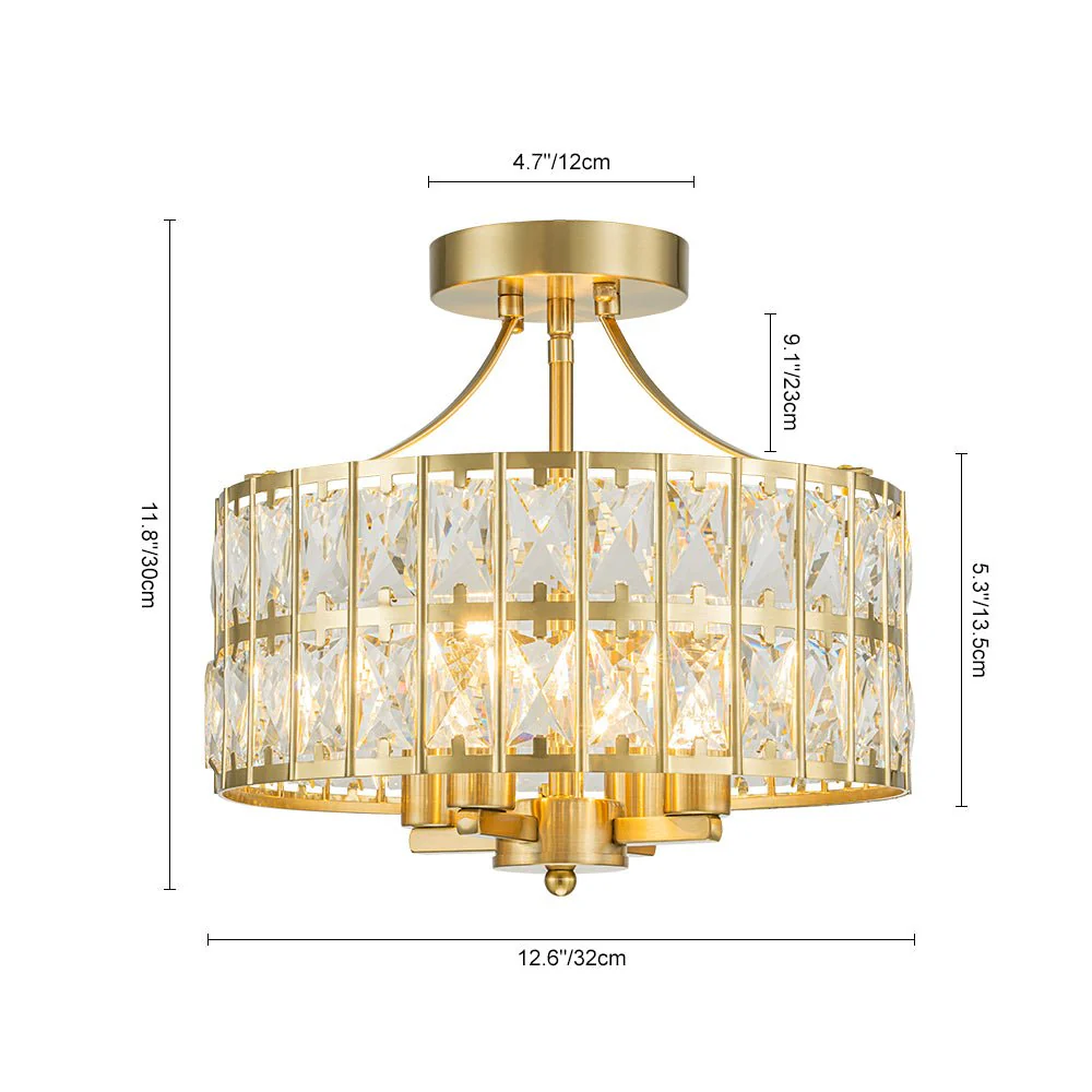 Glam 4-Light Drum Crystal Ceiling Light - Image 28