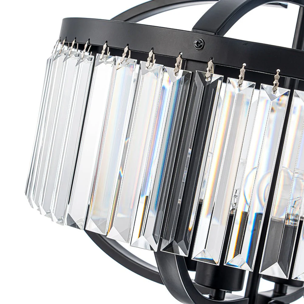 Glam 4-Light Faceted Crystal Round Cage Pendant - Image 11