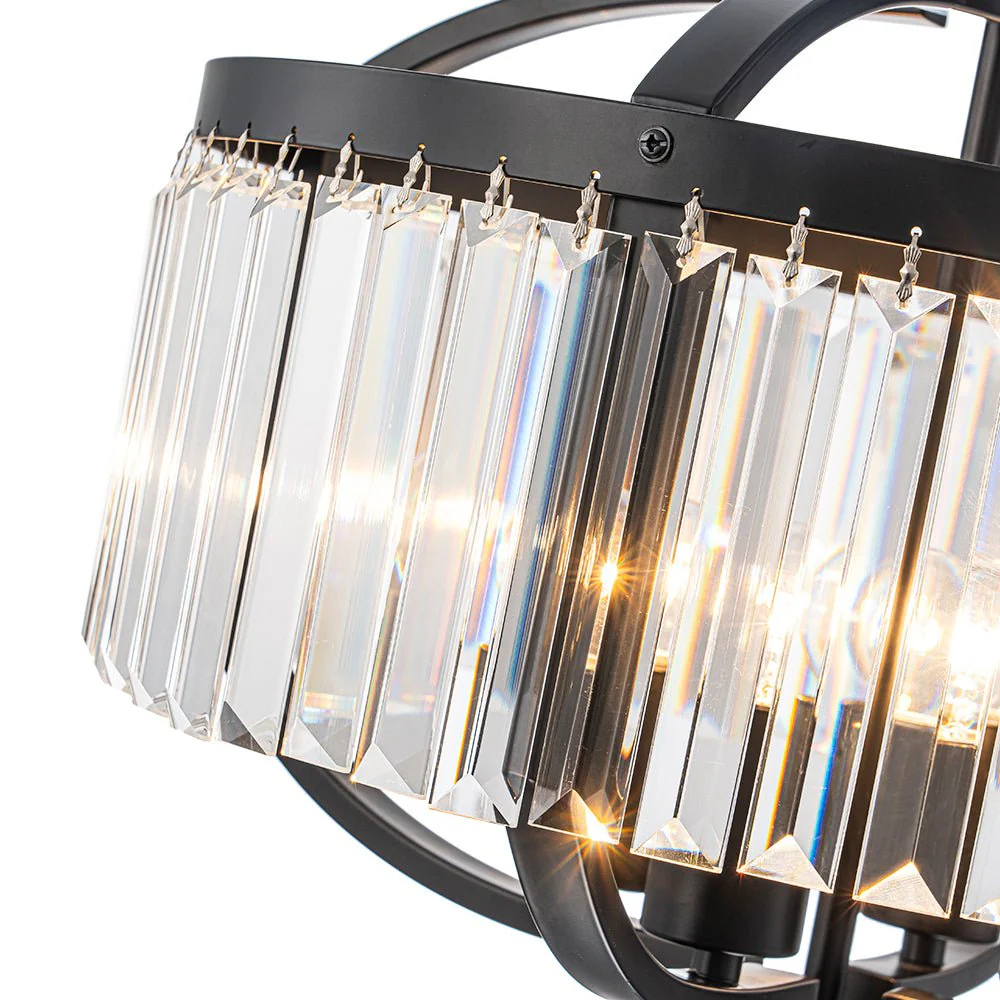 Glam 4-Light Faceted Crystal Round Cage Pendant - Image 12