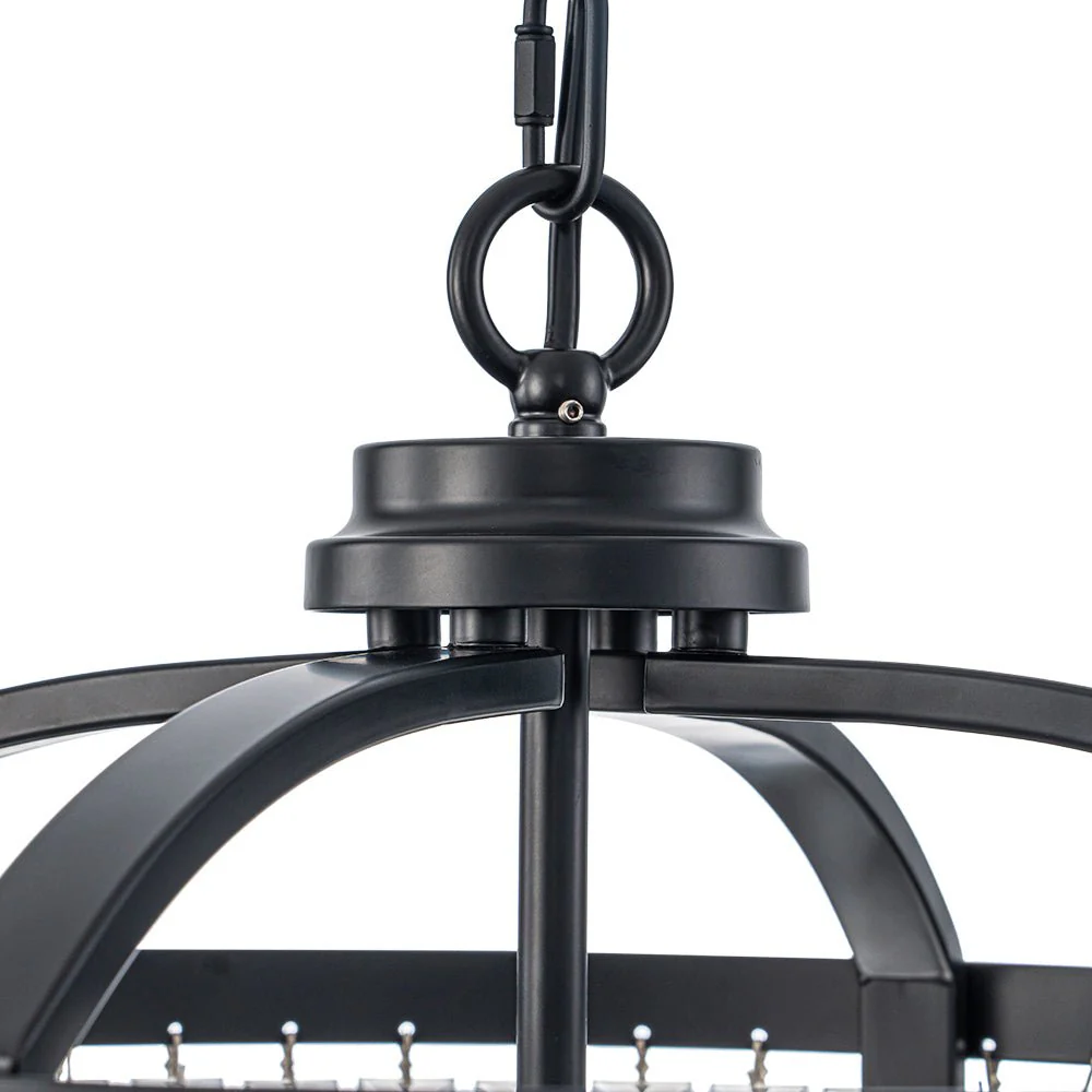 Glam 4-Light Faceted Crystal Round Cage Pendant - Image 14