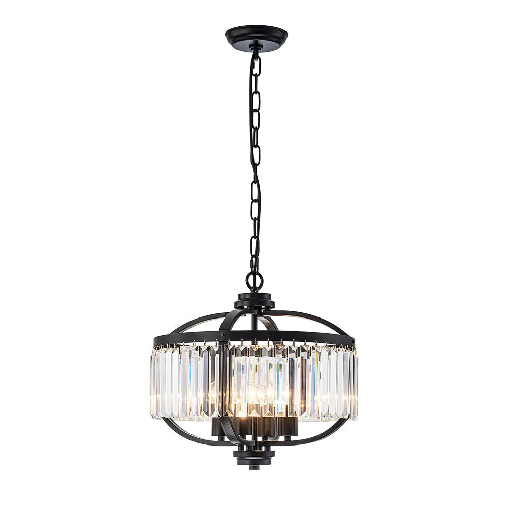 Glam 4-Light Faceted Crystal Round Cage Pendant - Image 3