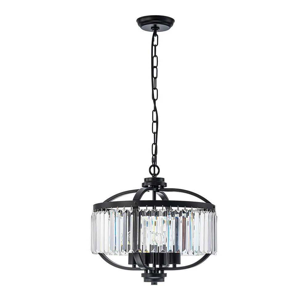 Glam 4-Light Faceted Crystal Round Cage Pendant - Image 4