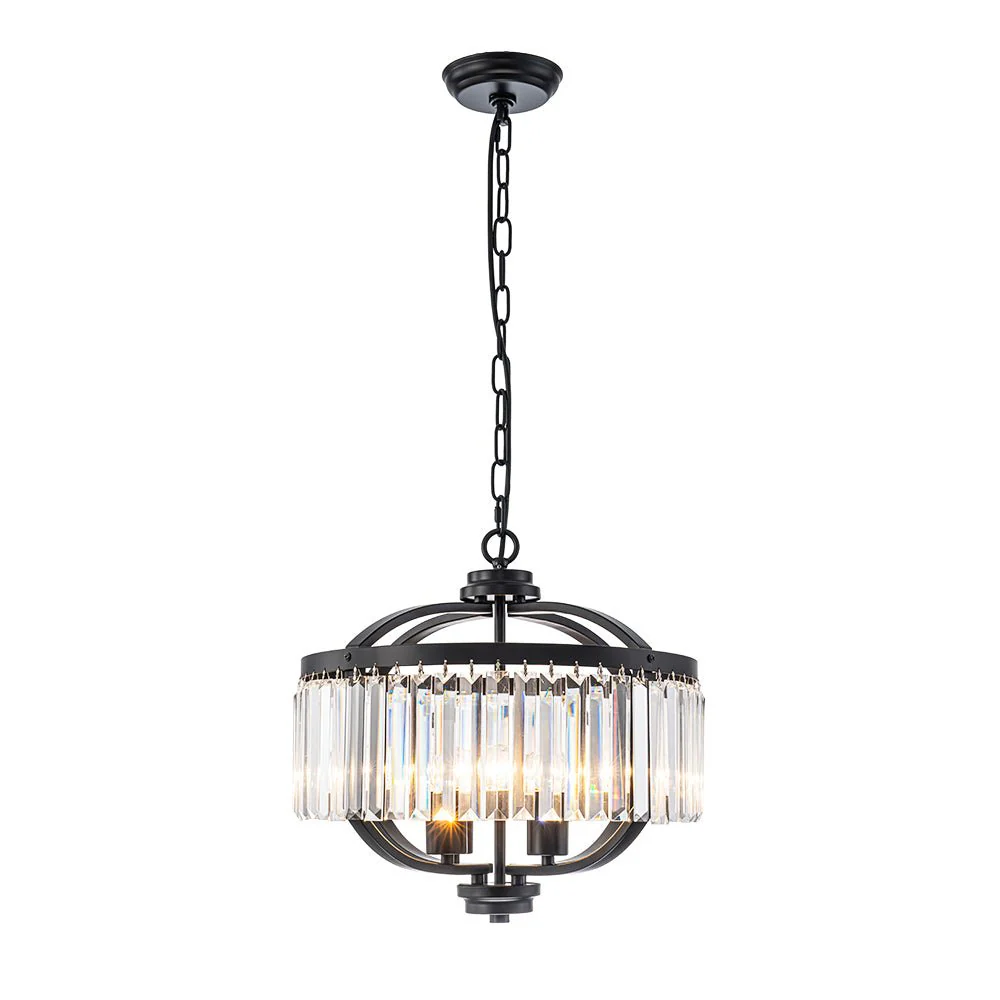 Glam 4-Light Faceted Crystal Round Cage Pendant - Image 5