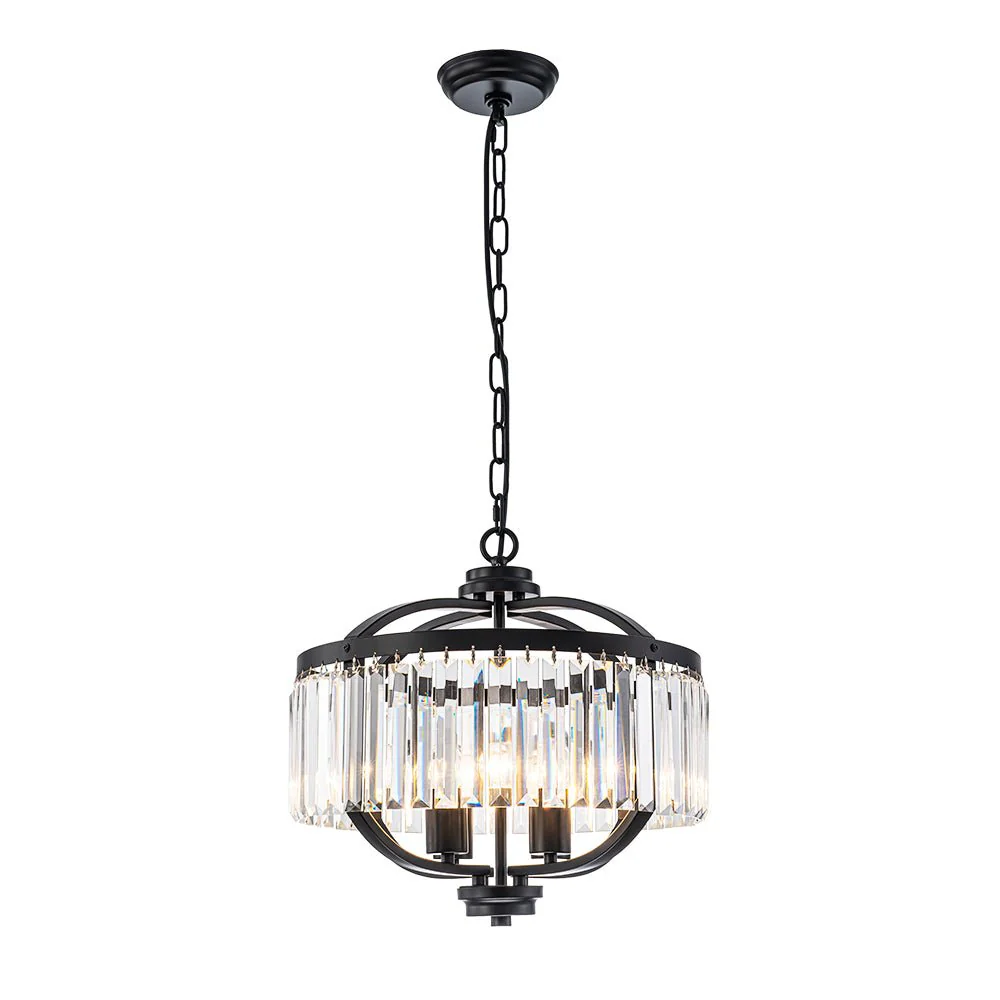 Glam 4-Light Faceted Crystal Round Cage Pendant - Image 6