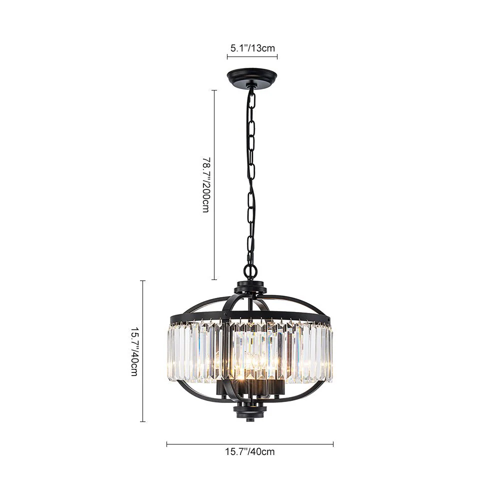 Glam 4-Light Faceted Crystal Round Cage Pendant - Image 7