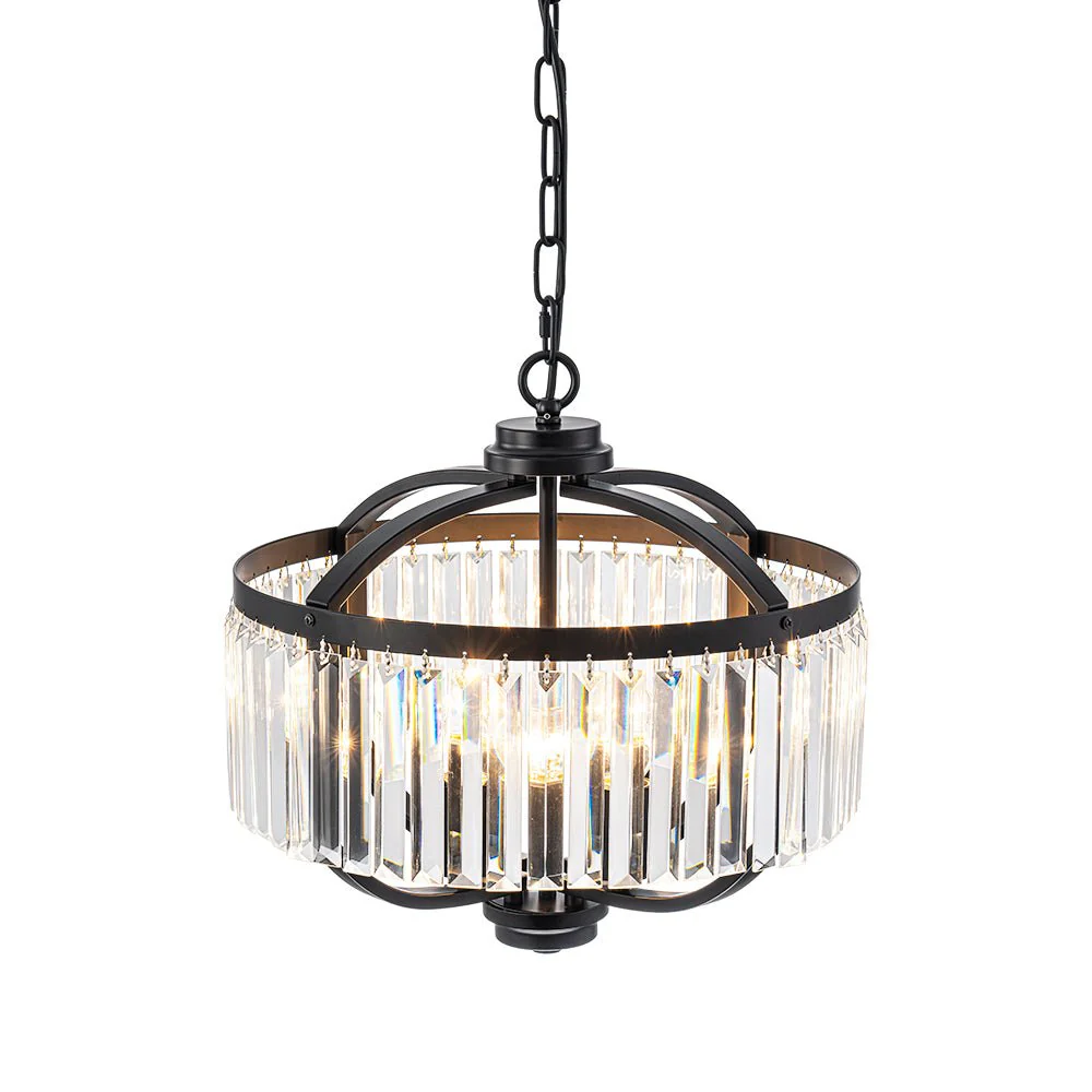Glam 4-Light Faceted Crystal Round Cage Pendant - Image 8