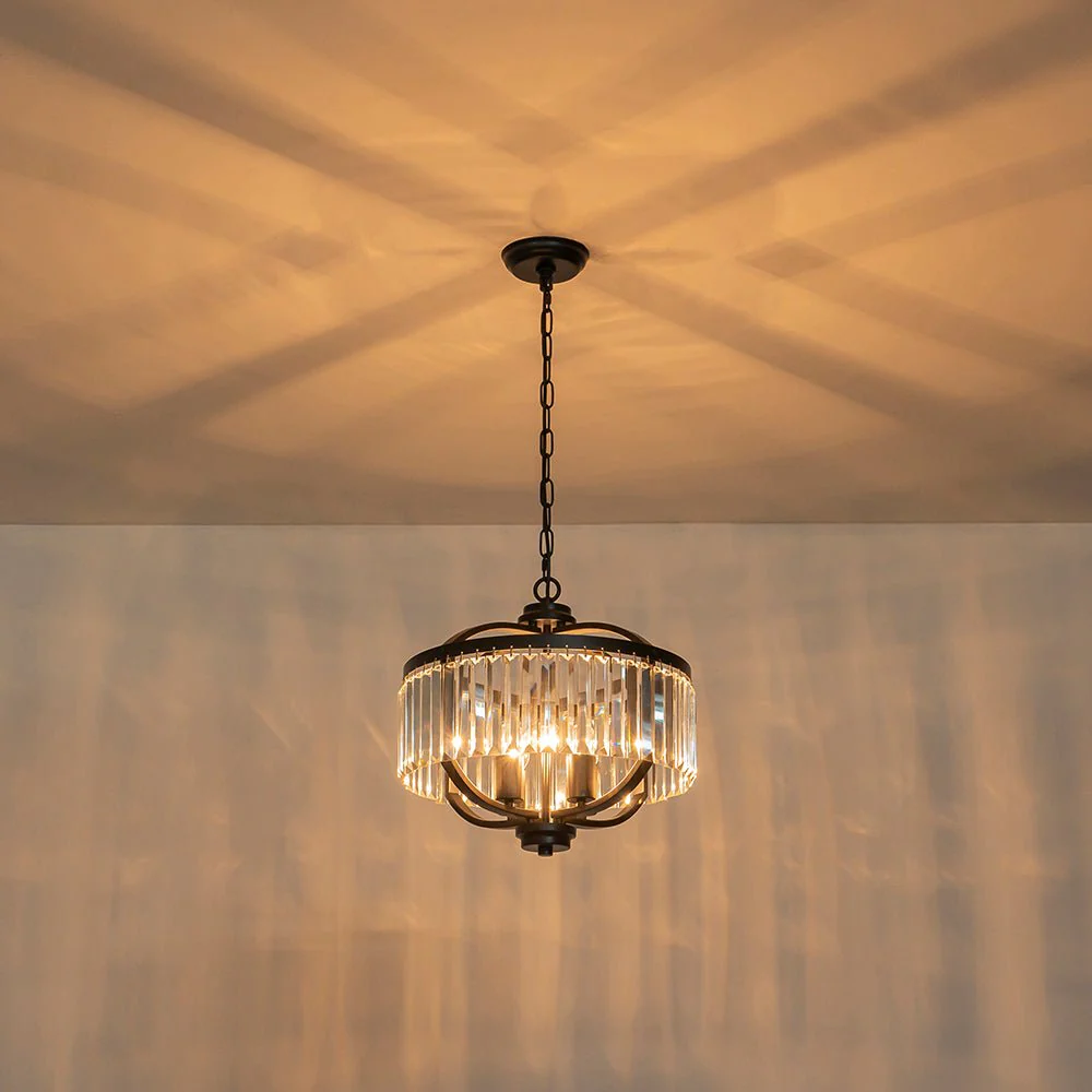 Glam 4-Light Faceted Crystal Round Cage Pendant - Image 9