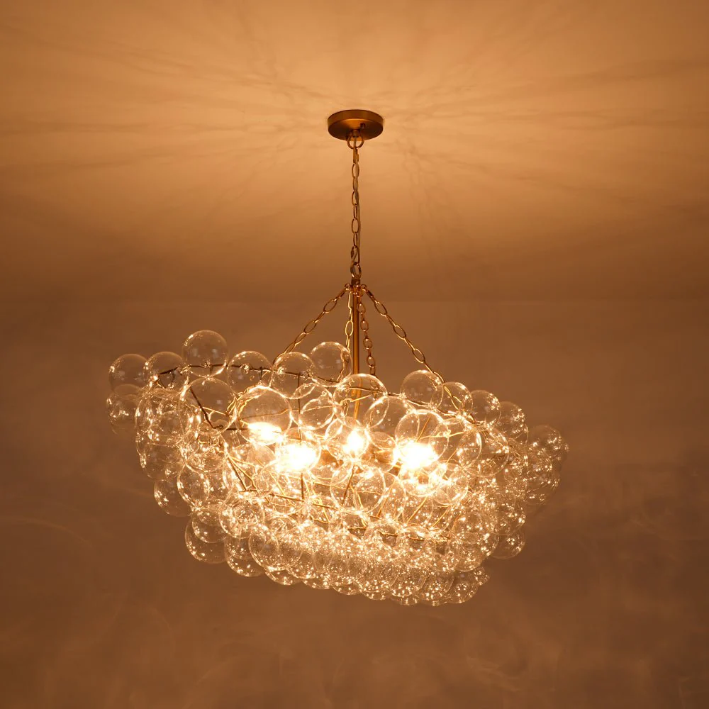 Glam 8-Light Tiered Clear Glass Bubble Island Chandelier - Image 10