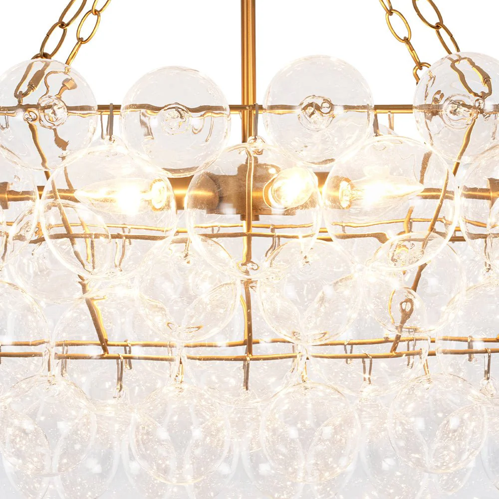 Glam 8-Light Tiered Clear Glass Bubble Island Chandelier - Image 11