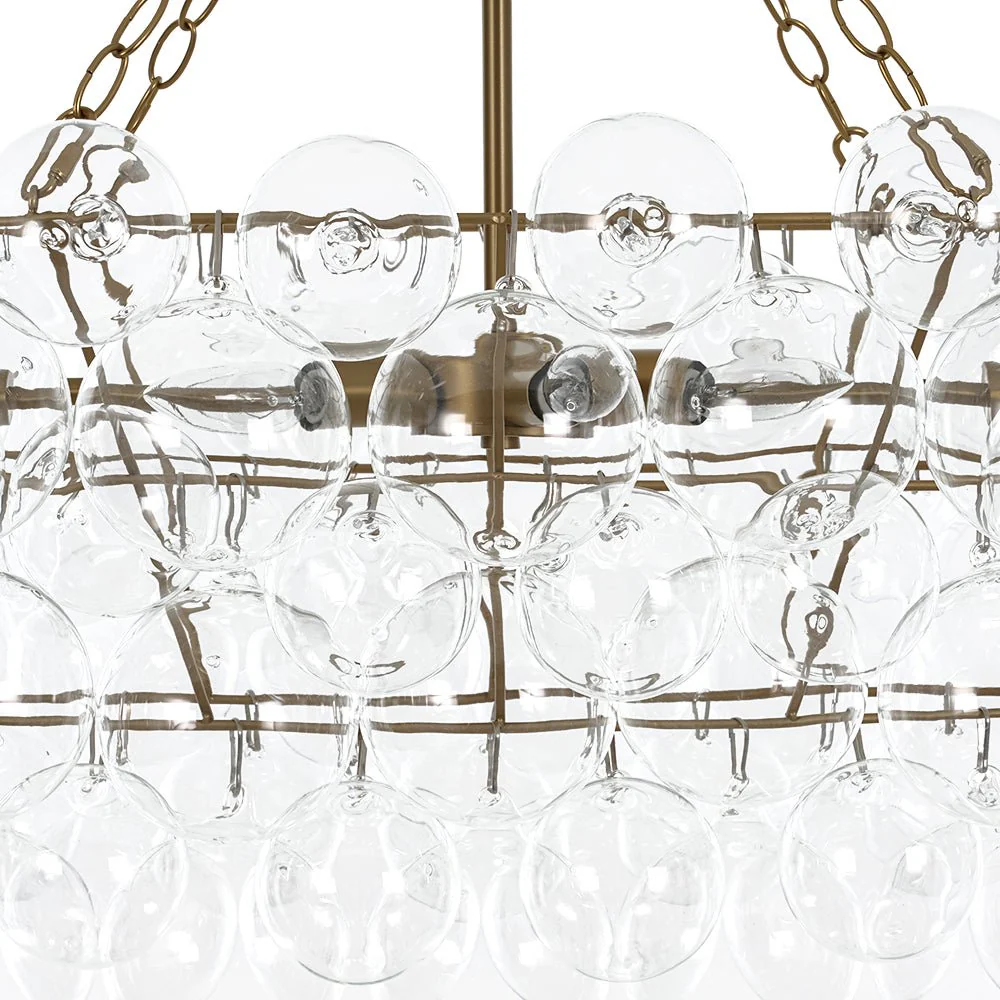 Glam 8-Light Tiered Clear Glass Bubble Island Chandelier - Image 12