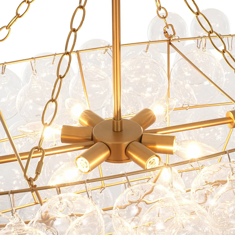Glam 8-Light Tiered Clear Glass Bubble Island Chandelier - Image 13