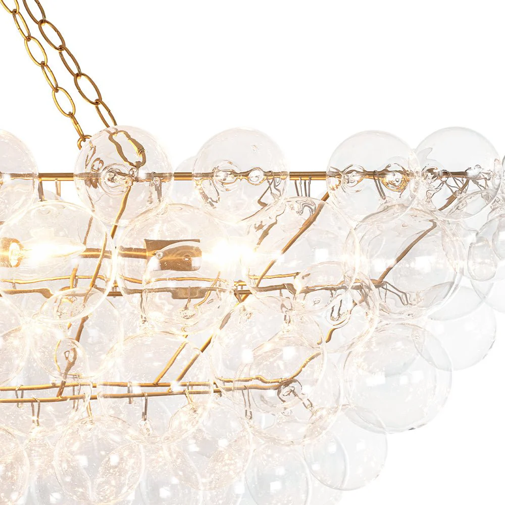 Glam 8-Light Tiered Clear Glass Bubble Island Chandelier - Image 14