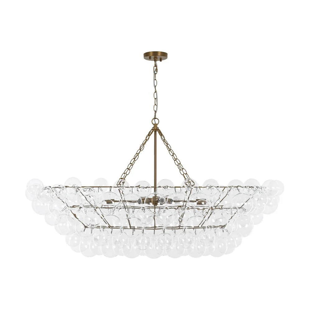 Glam 8-Light Tiered Clear Glass Bubble Island Chandelier - Image 4