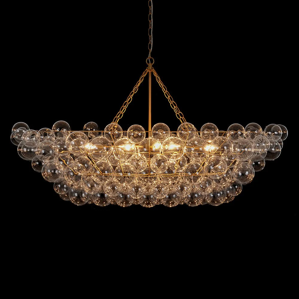 Glam 8-Light Tiered Clear Glass Bubble Island Chandelier - Image 5