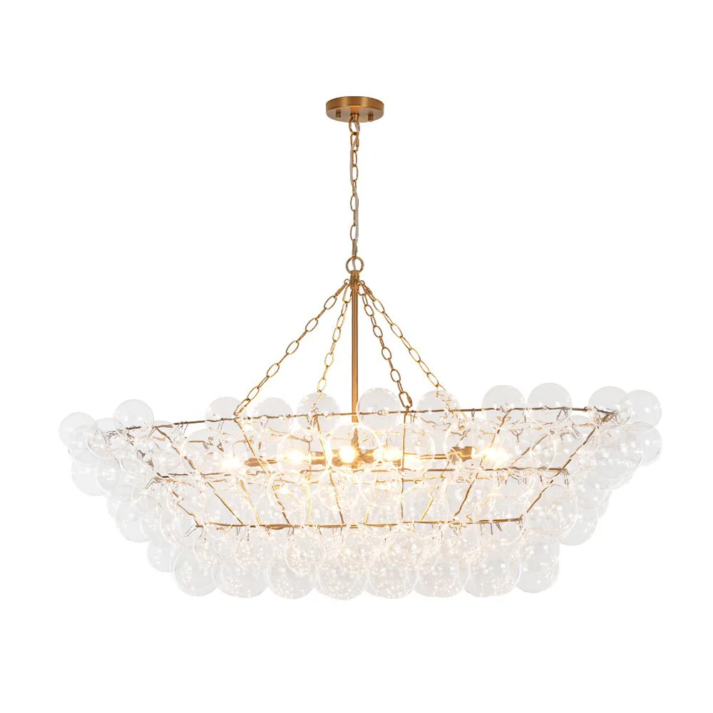 Glam 8-Light Tiered Clear Glass Bubble Island Chandelier - Image 7