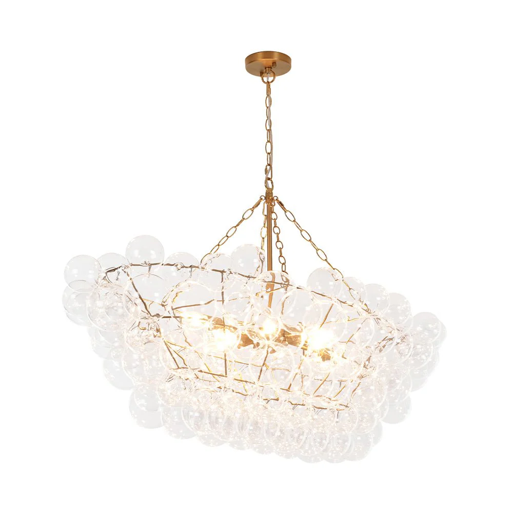 Glam 8-Light Tiered Clear Glass Bubble Island Chandelier - Image 9