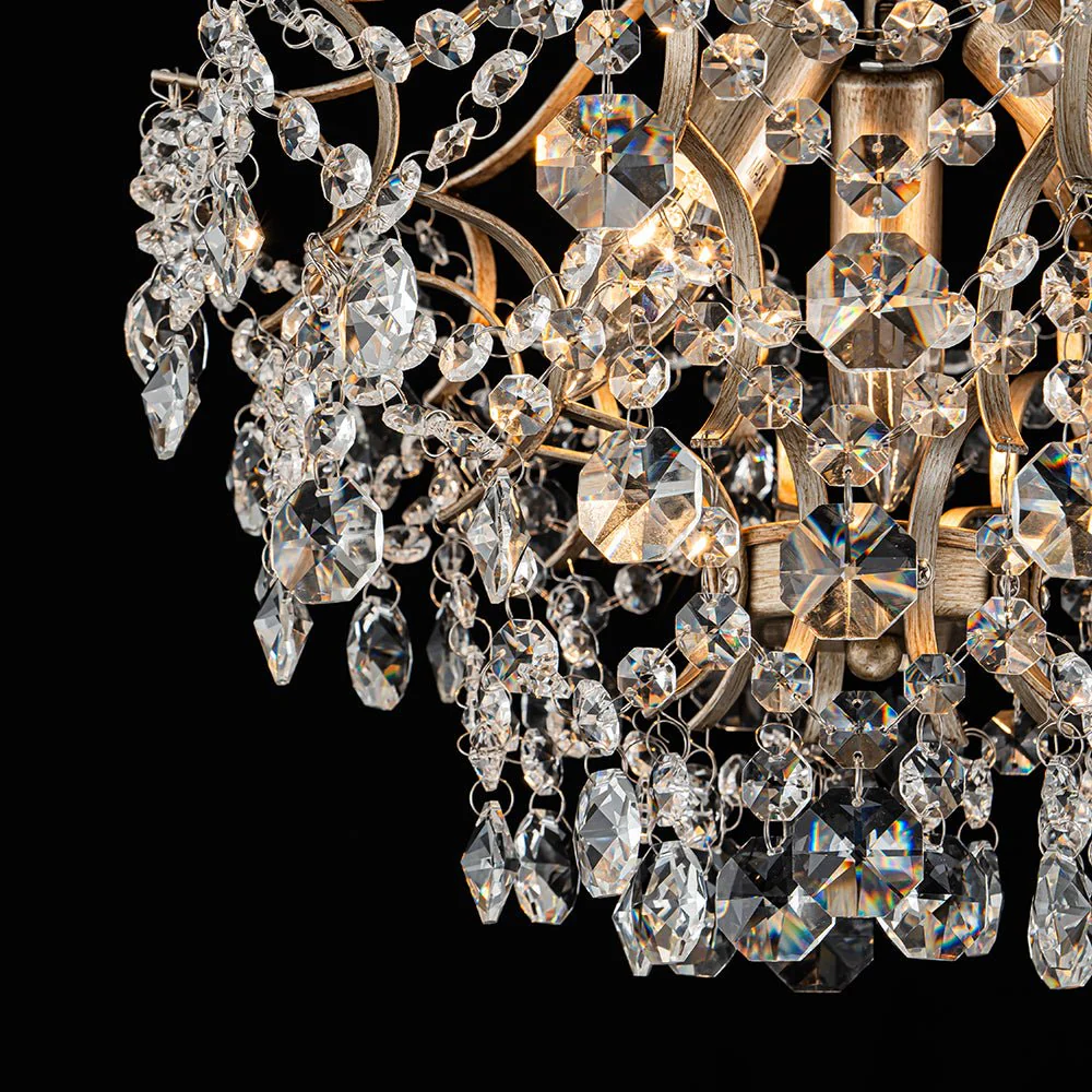 Glam Bloom Draped Crystal Accented Semi Flush Mount - Image 6