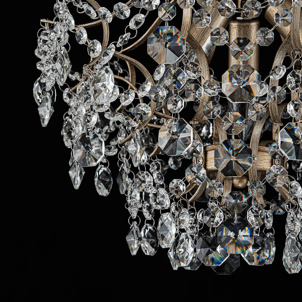 Glam Bloom Draped Crystal Accented Semi Flush Mount - Image 7