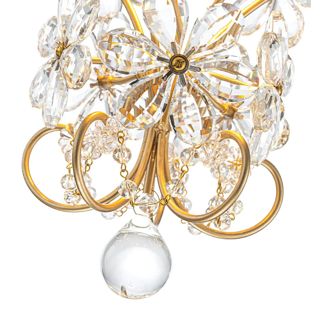 Glam Bloom Floral Crystal Accented Cage Pendant Light - Image 10