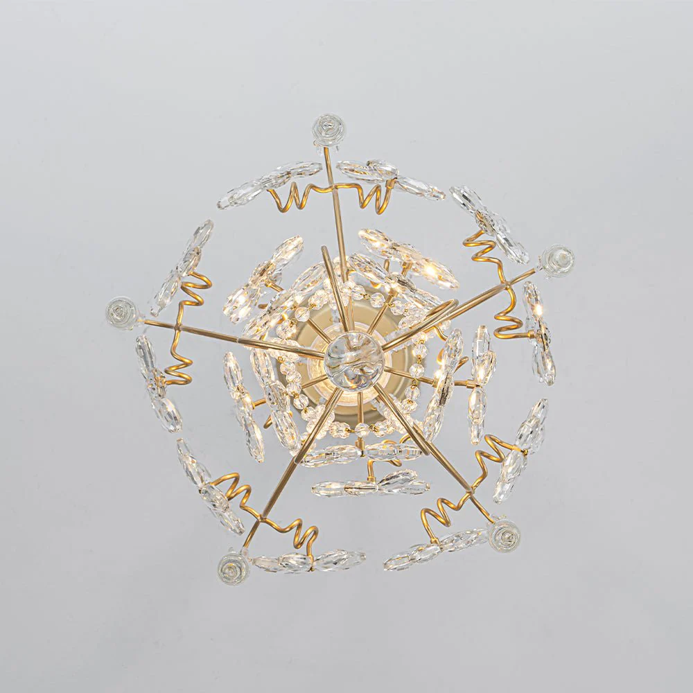 Glam Bloom Floral Crystal Accented Cage Pendant Light - Image 12