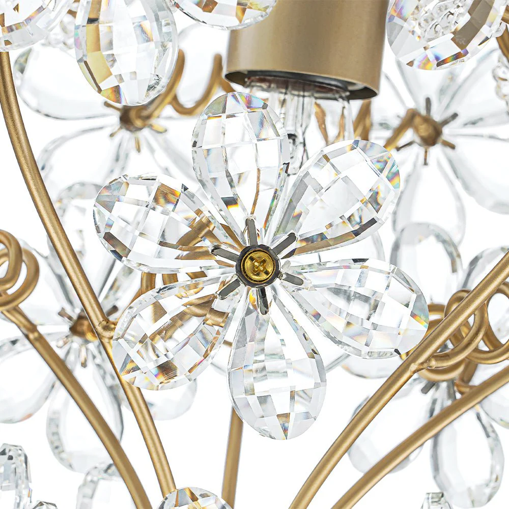 Glam Bloom Floral Crystal Accented Cage Pendant Light - Image 9