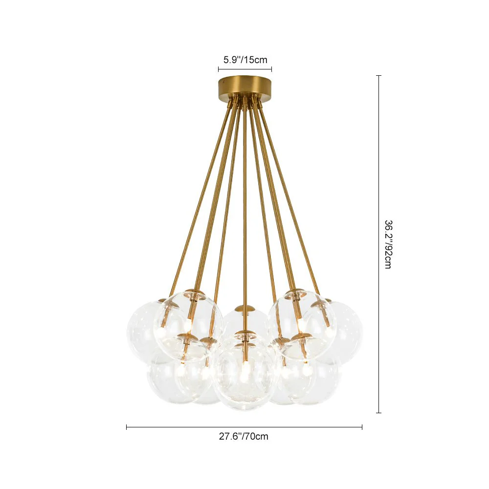 Glam Bouquet Cluster Glass Globe Bubble Ceiling Chandelier - Image 3