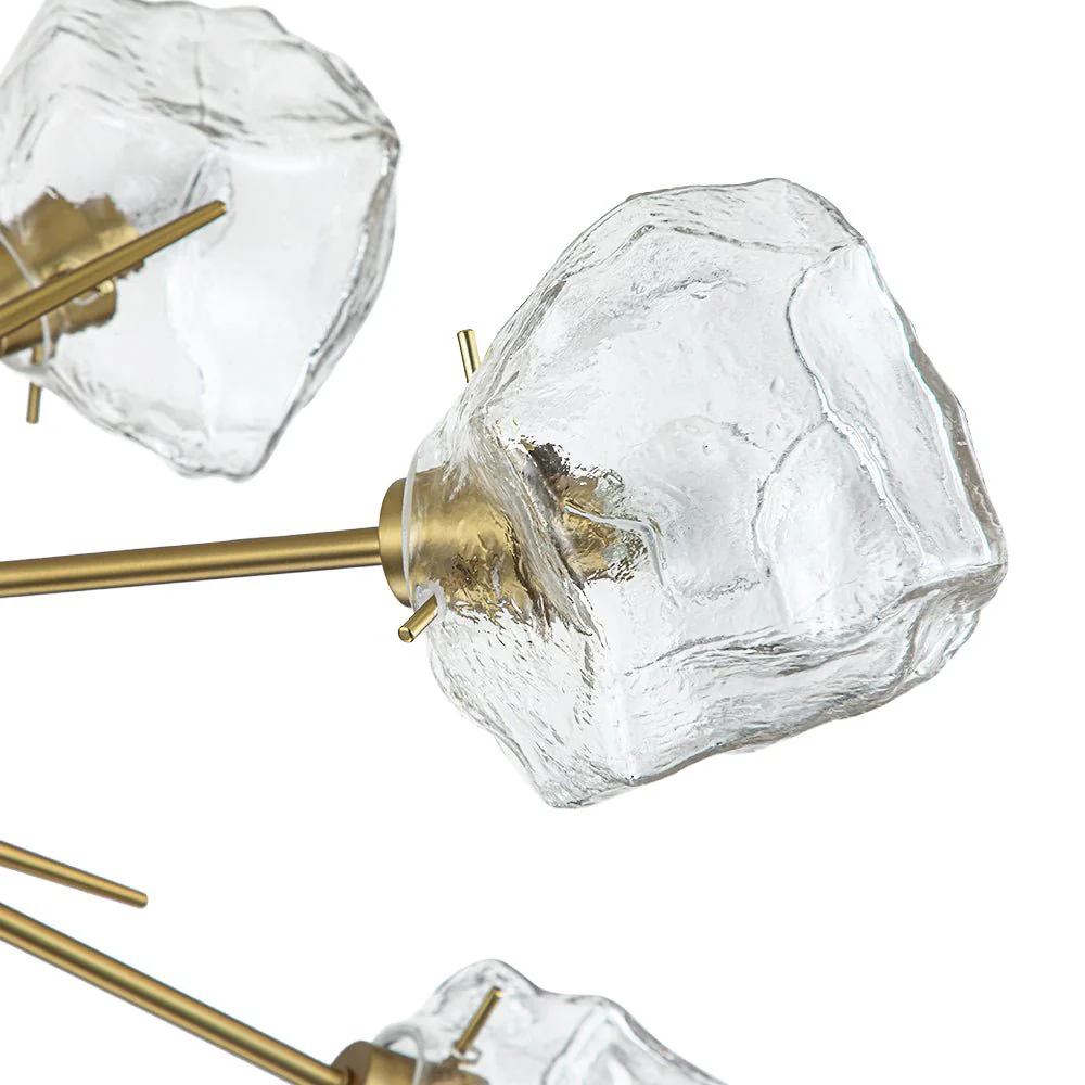Glam Brass 12-Light Frozen Ice Style Sputnik Chandelier - Image 10
