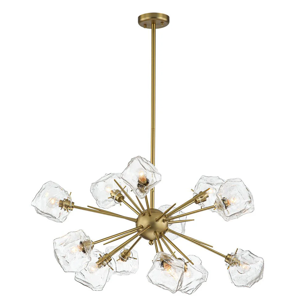 Glam Brass 12-Light Frozen Ice Style Sputnik Chandelier - Image 5