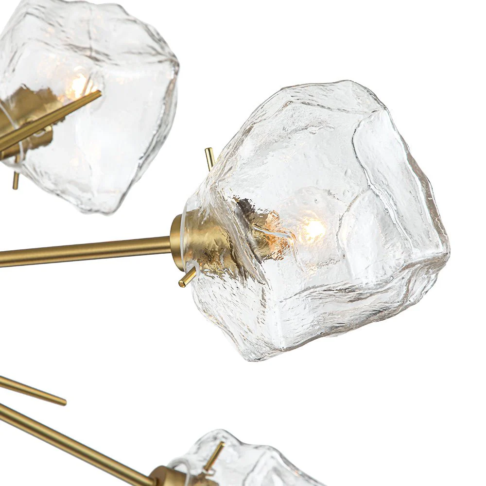 Glam Brass 12-Light Frozen Ice Style Sputnik Chandelier - Image 9