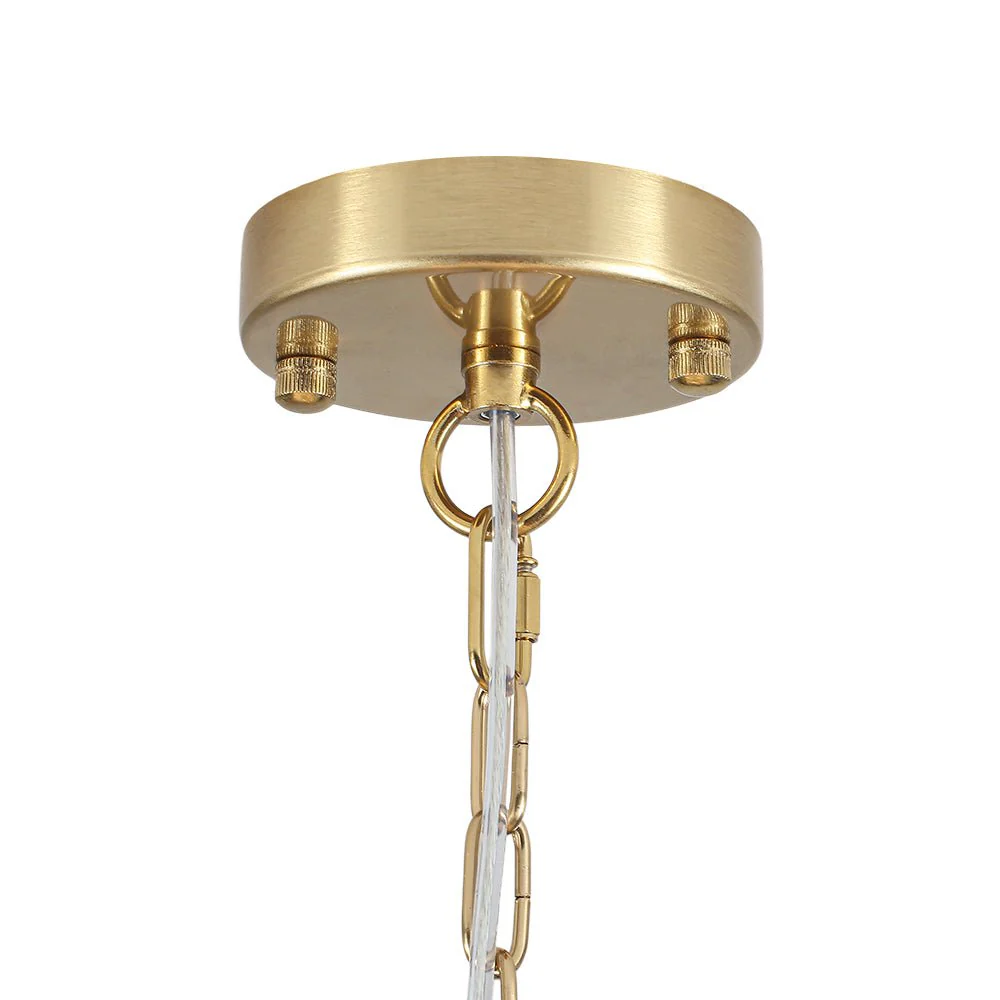 Glam Brass Ribbed Glass Floral Round Basket Chandelier - Image 13