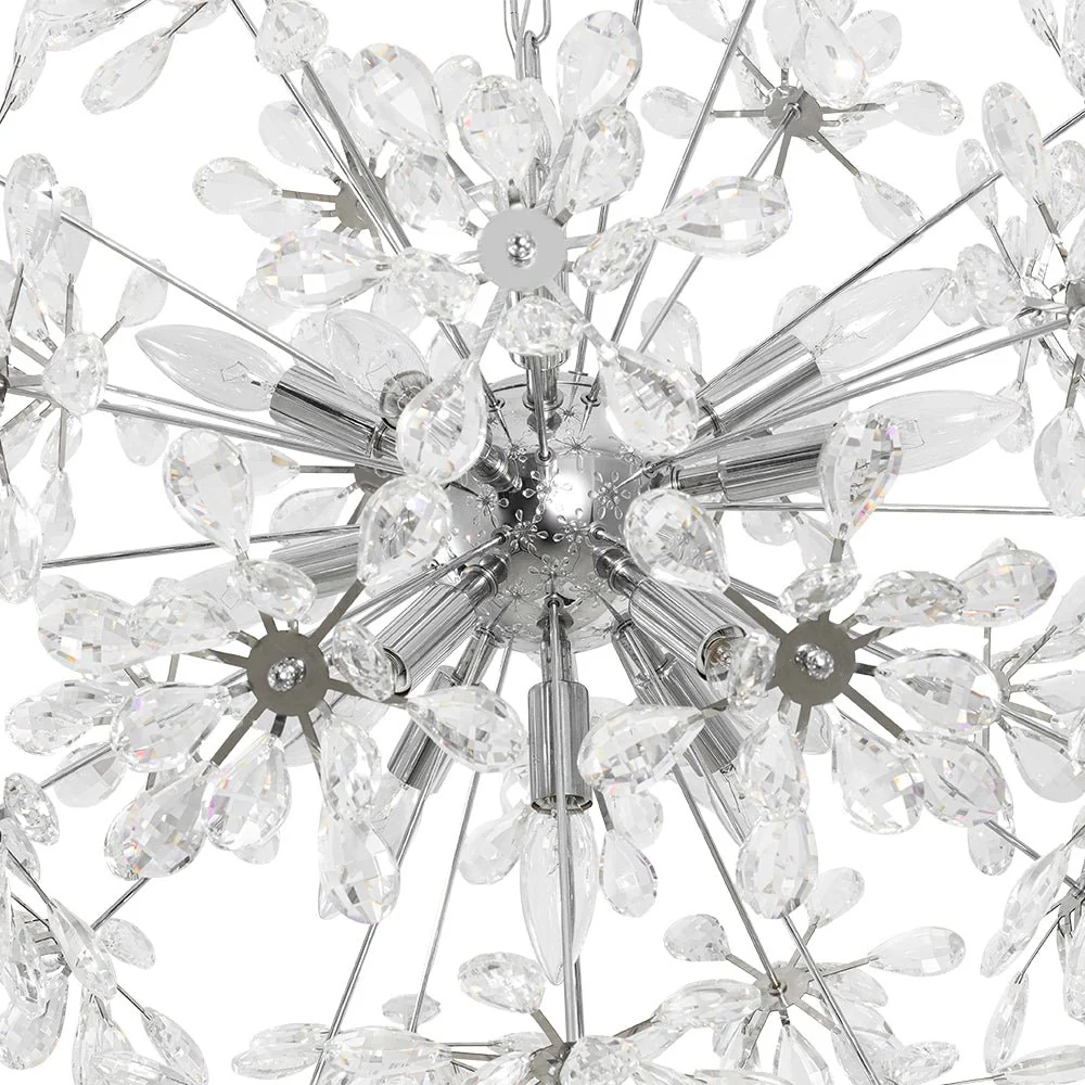 Glam Chrome Bloom Dandelion Crystal Sputnik Chandelier - Image 13