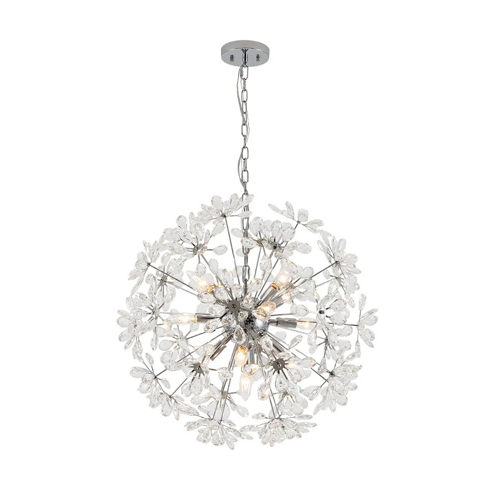 Glam Chrome Bloom Dandelion Crystal Sputnik Chandelier - Image 3