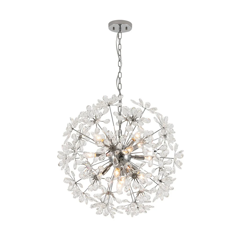 Glam Chrome Bloom Dandelion Crystal Sputnik Chandelier - Image 5