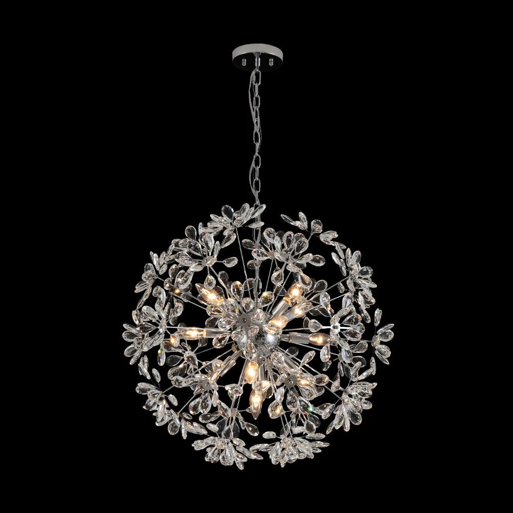 Glam Chrome Bloom Dandelion Crystal Sputnik Chandelier - Image 7