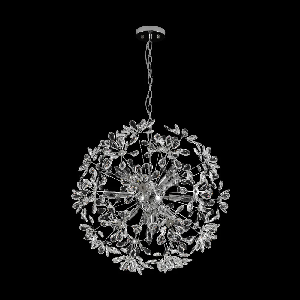 Glam Chrome Bloom Dandelion Crystal Sputnik Chandelier - Image 8