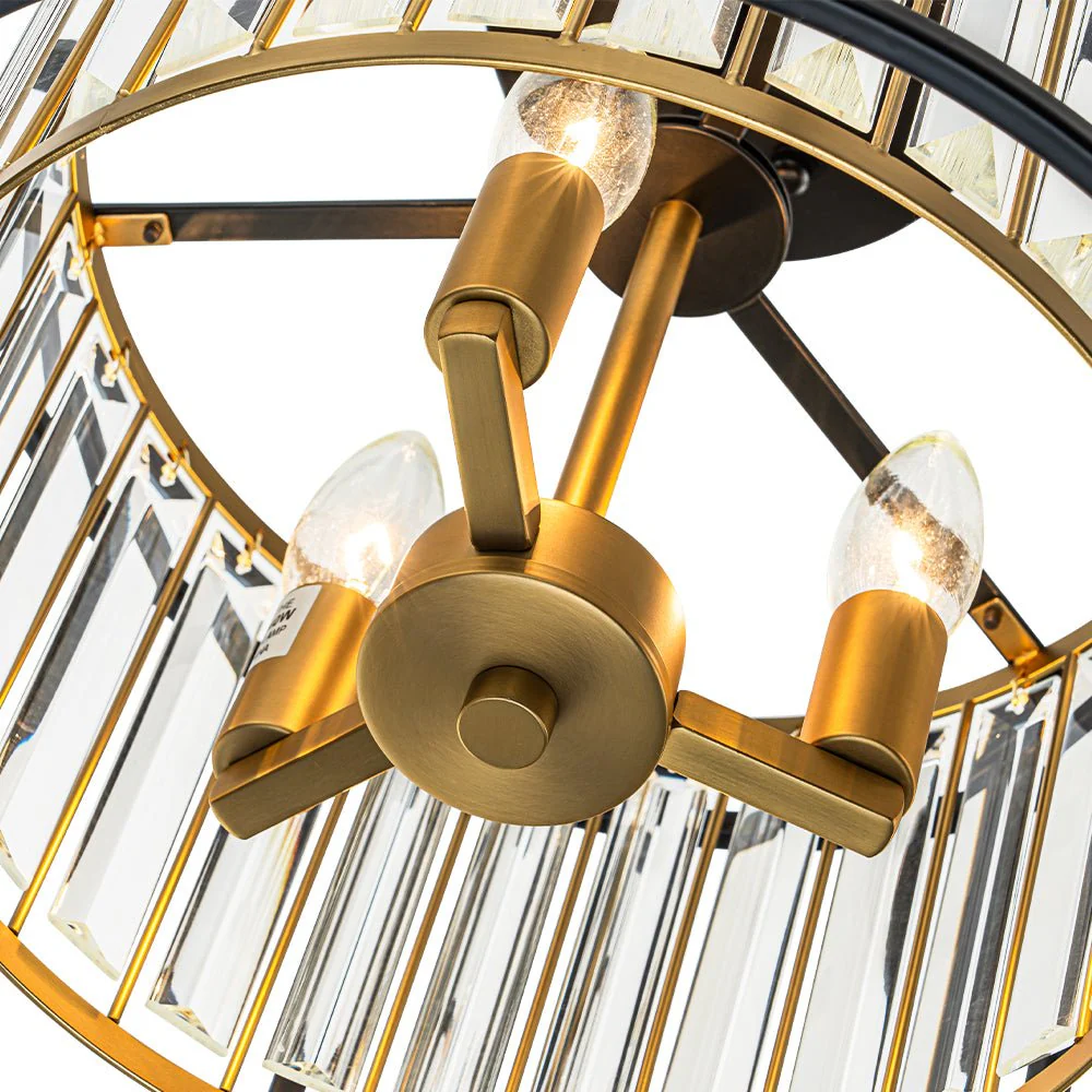 Glam Crystal Drum Round Semi Flush Ceiling Light - Image 10