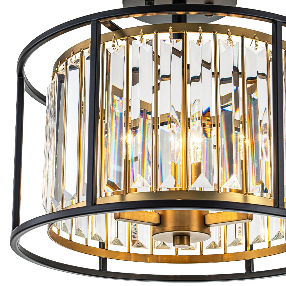 Glam Crystal Drum Round Semi Flush Ceiling Light - Image 11