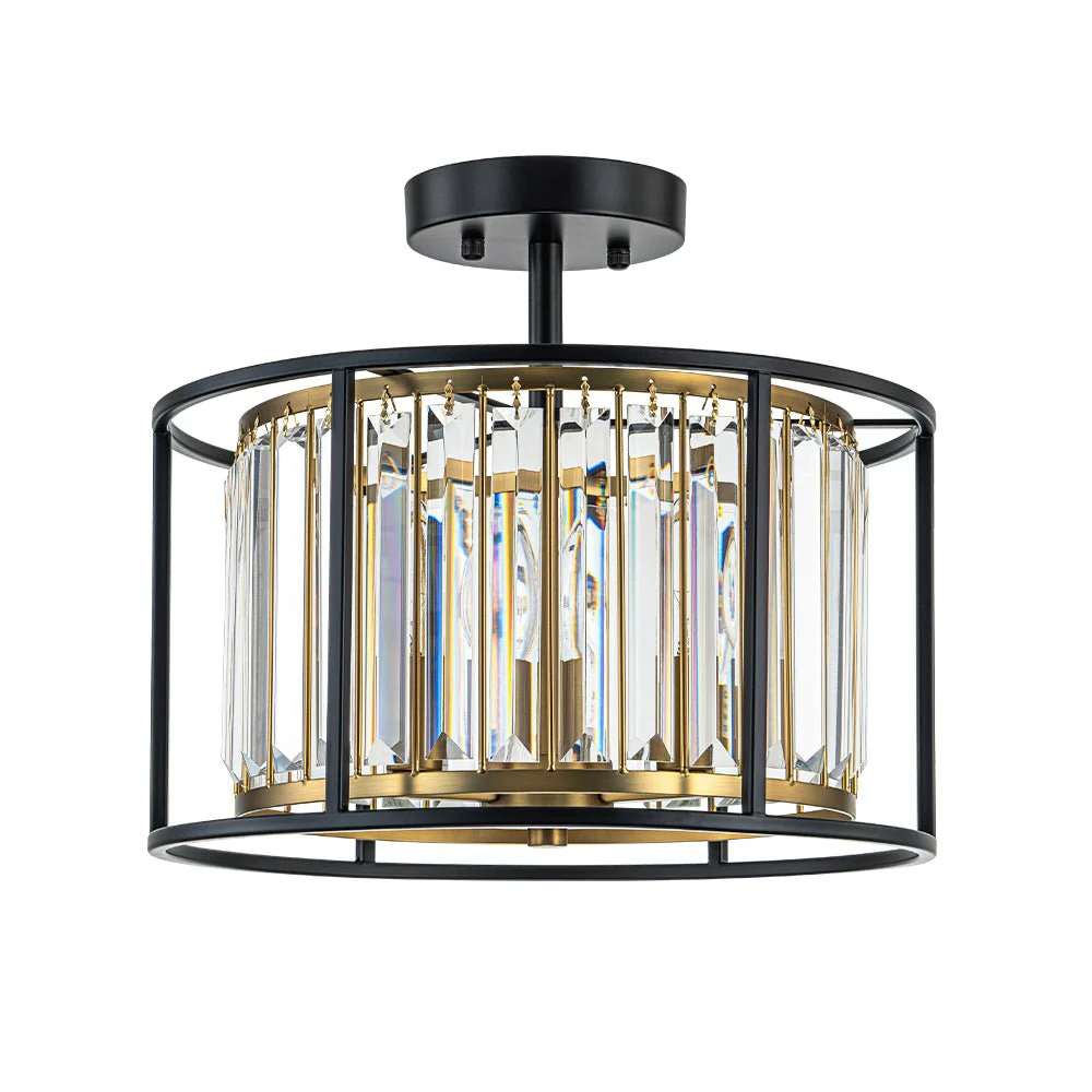 Glam Crystal Drum Round Semi Flush Ceiling Light - Image 8