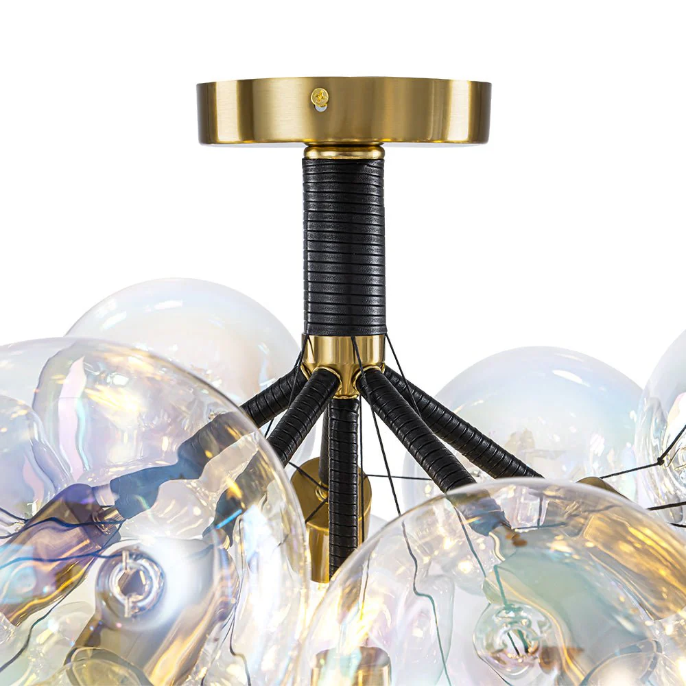 Glam Iridescent Glass Cluster Bubble Semi Flush Chandelier - Image 11